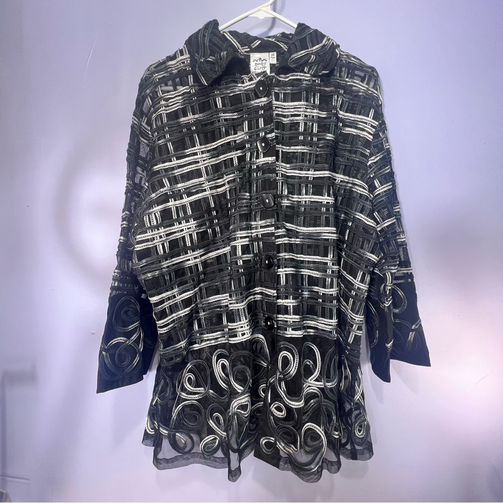 Parsley & Sage Olivia Jacket - 3X - NWT Black and White